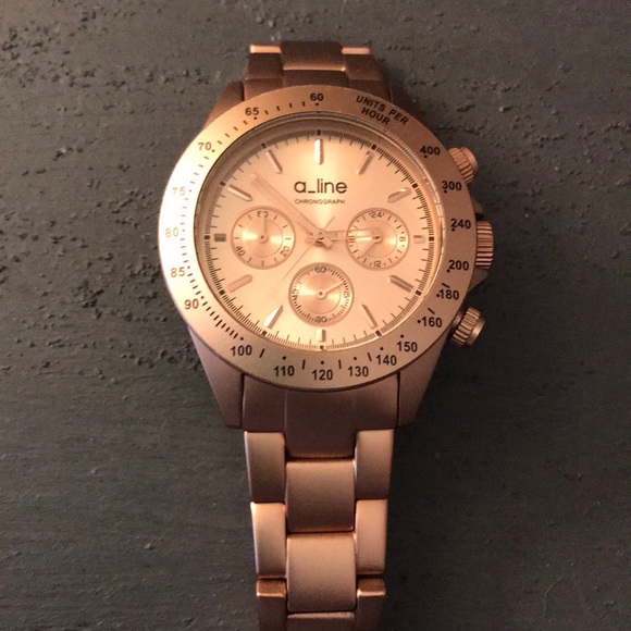 A_line Brushed Rose Gold Watch - Picture 1 of 2